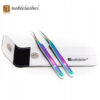 Pęsety tęczowe + etui - komplet Noble Lashes